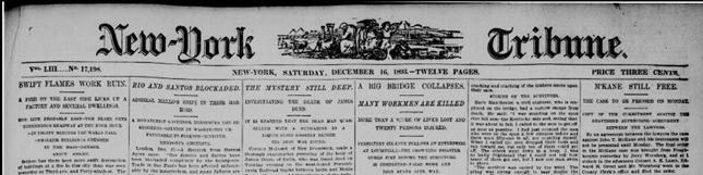 New York Tribune article on Big Four Accident
