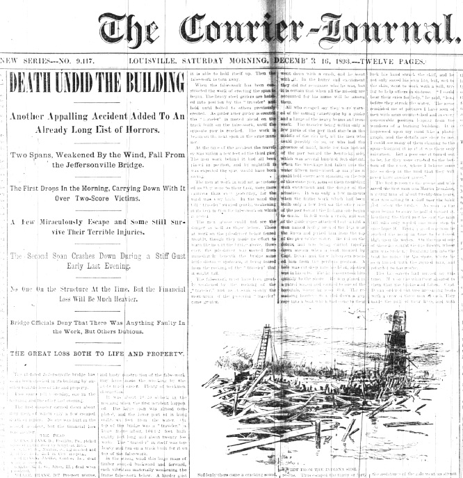 Big Four Bridge Accident - Courier Journal December 16, 1893